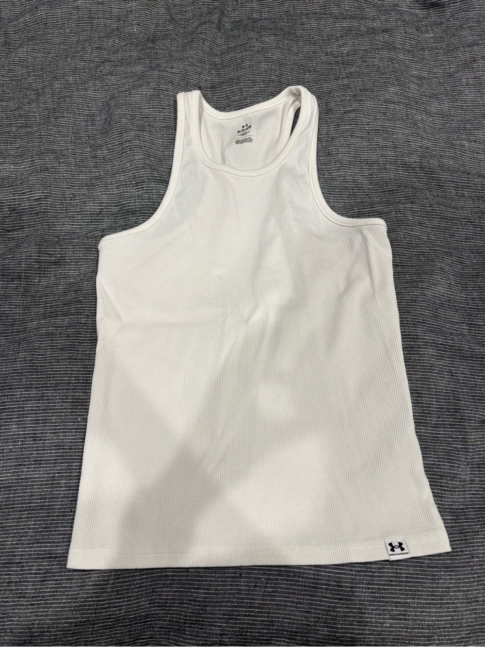 Under Armour White Ribbed Tank Top